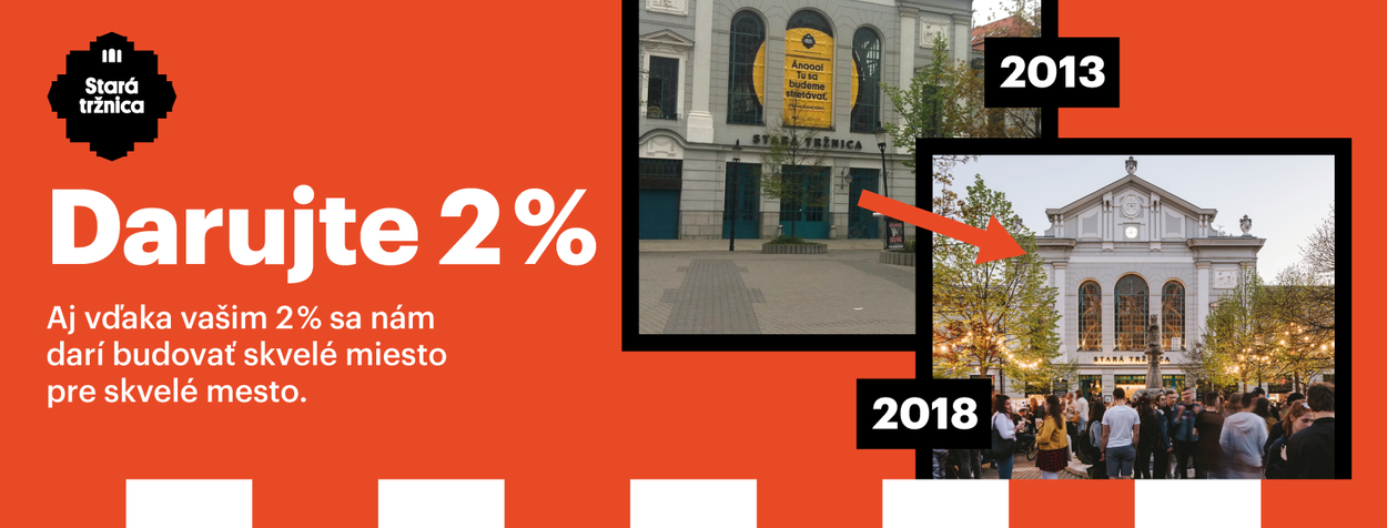 Aj vďaka Vašim 2% sa nám darí budovať skvelé miesto pre skvelé mesto!